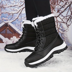 Red Plush Lined Thermal Snow Boots Soft Winter Shoes