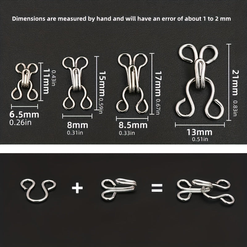 24 Sets Metal Sewing Hooks and Eyes Closure for Bra and Clothing
