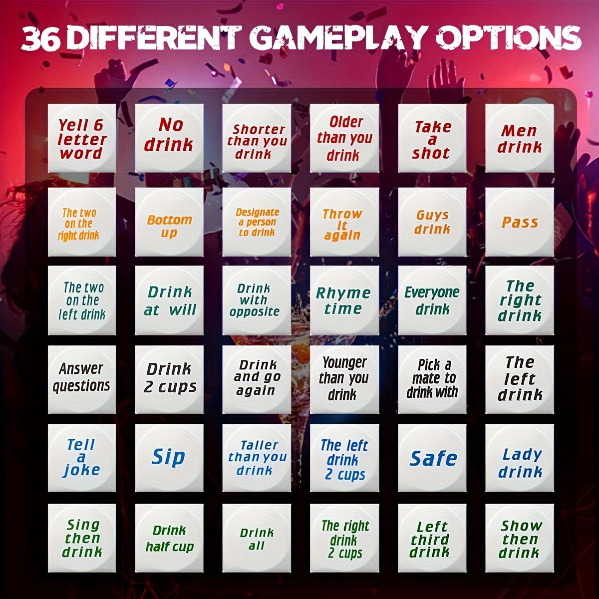 6pcs Drunk And Manic Decision Dice Set