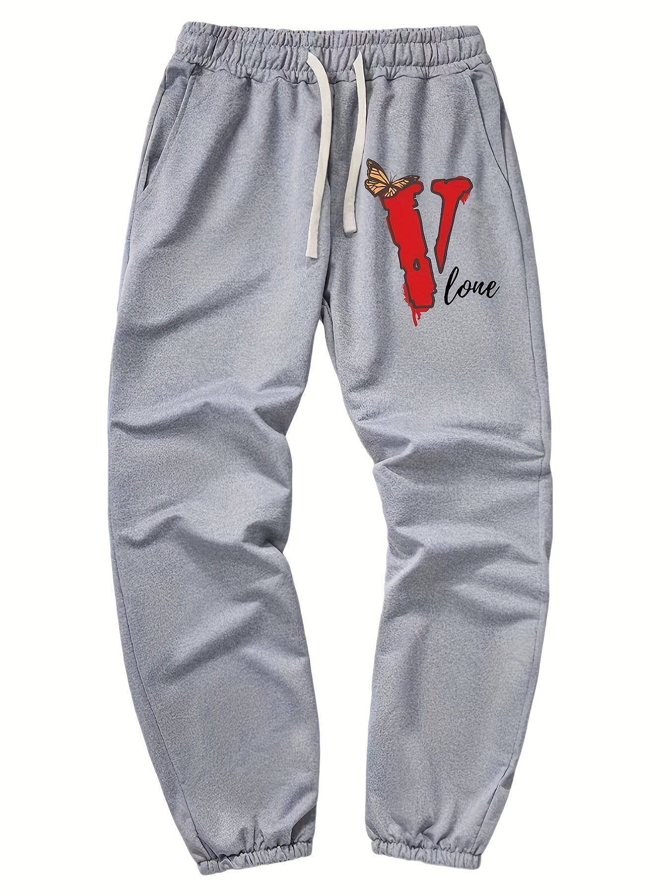 Butterfly V Print Men s Drawstring Sweatpants Pocket Casual Comfy Jogger Pants