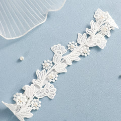 Elegant Faux Pearl Lace Thigh Garter