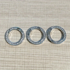 3pcs Keychain with Artificial Diamond Decor Metal Buckle for Outdoor Camping