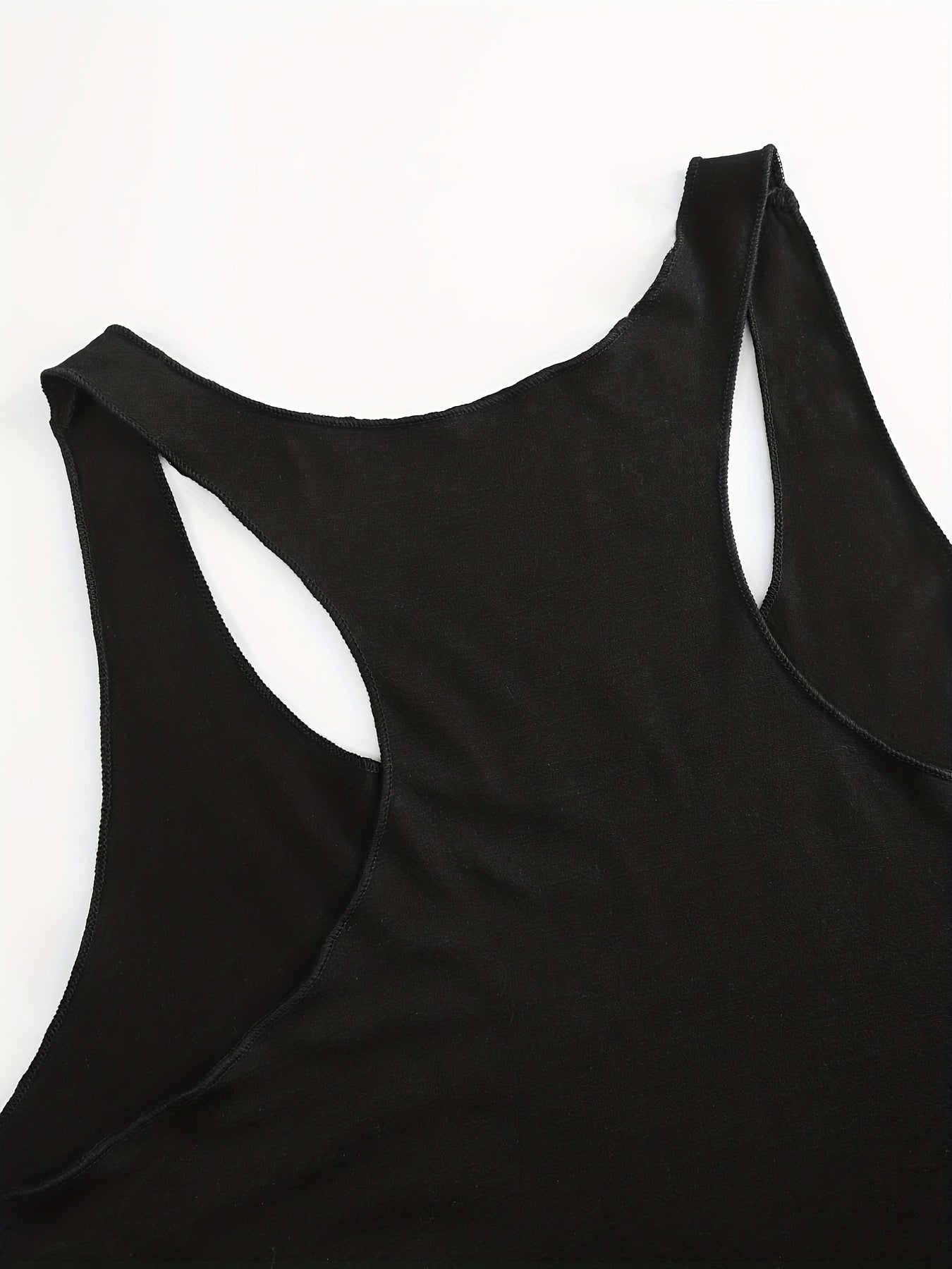 Hip Hop Tank Top Sunglasses & Letter Print Racer Back Summer Comfort Top