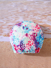 Girls Tie Dye Print One Piece Swimsuit Strappy Back Swimwear