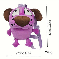 Purple Dog Plush Toy with Backpack Soft Stuffed Animal