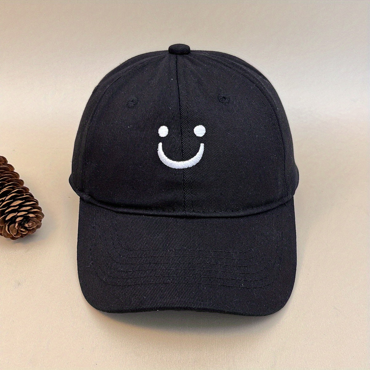Smile Face Embroidered Baseball Cap Unisex Caps