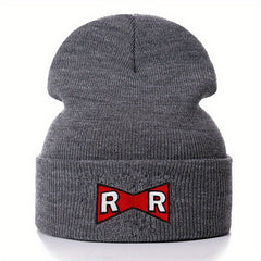 Sport Knit Beanie Hat Cartoon Anime Letter R Embroidery Winter Ski Cold Hat