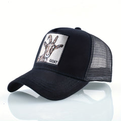 Casual Embroidered Animals Goat Pattern Sunshade Cap
