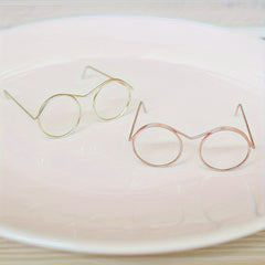 4pcs Mini Eyeglass Frames Various Colors Iron Accessories Metal Craft Glasses