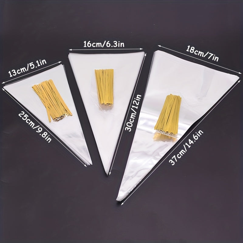 50 Clear Candy and Popcorn Bags for Parties Disposable Plastic Bags