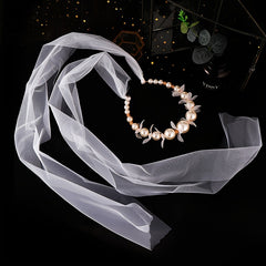 Faux Pearl Flower Headband Hairband Bridal Jewelry Set