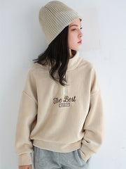 Print Half Zip Pullover Long Sleeve Jacket for Kids