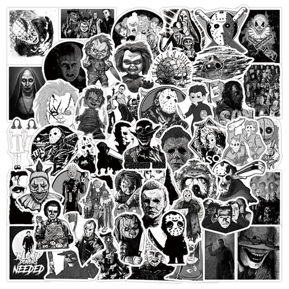 50pcs Horror Movies Thriller Characters Waterproof Stickers DIY Materials