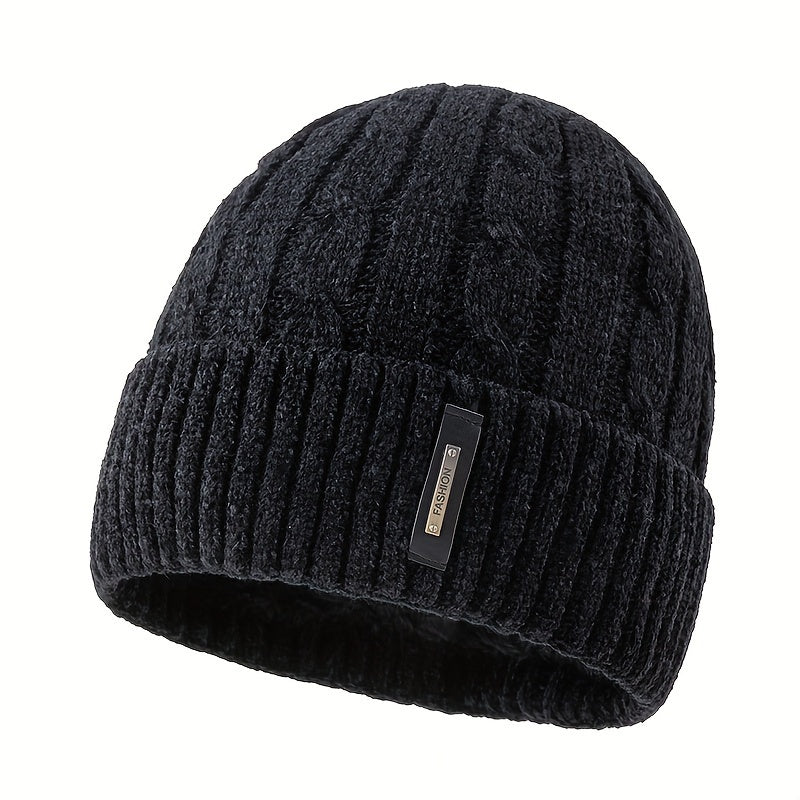 Letter Knitted Beanie Hat Outdoor Cycling Pullover Hat
