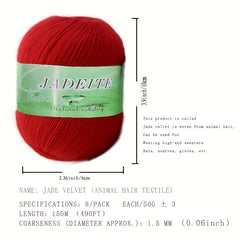 8pcs Cashmere Emerald Sheep Mink Wool 50g Each Roll For Handwoven DIY Sweater