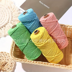 3mm 110 Yards 100% Cotton Frame Cord DIY Twisted Rope Wrapping Rope - Colorful