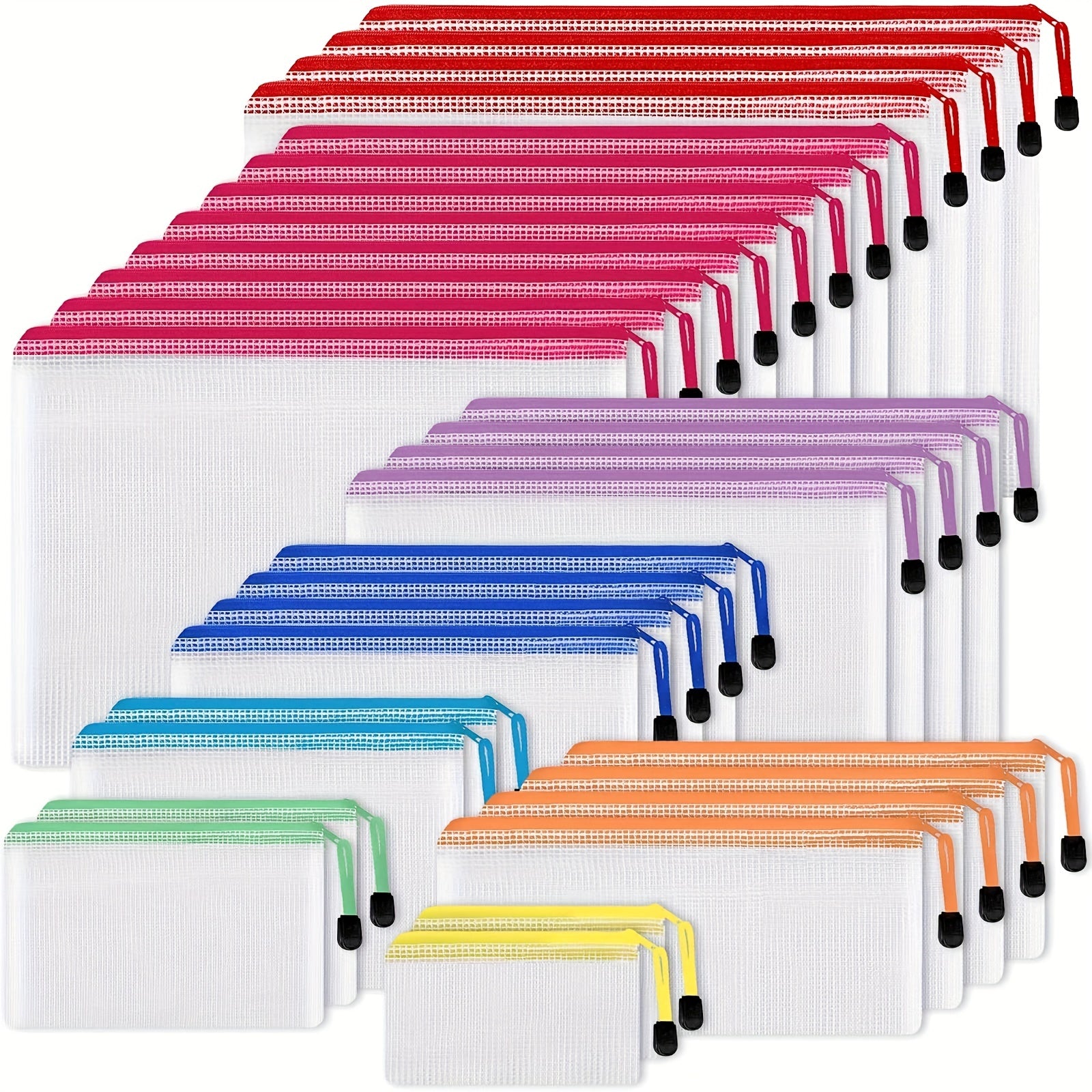 30 Mesh Zipper Pockets for Cross Stitch and Organized Storage