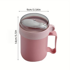 500ml Round Oatmeal Cup Portable Water Cup for Outdoor Camping and Picnic