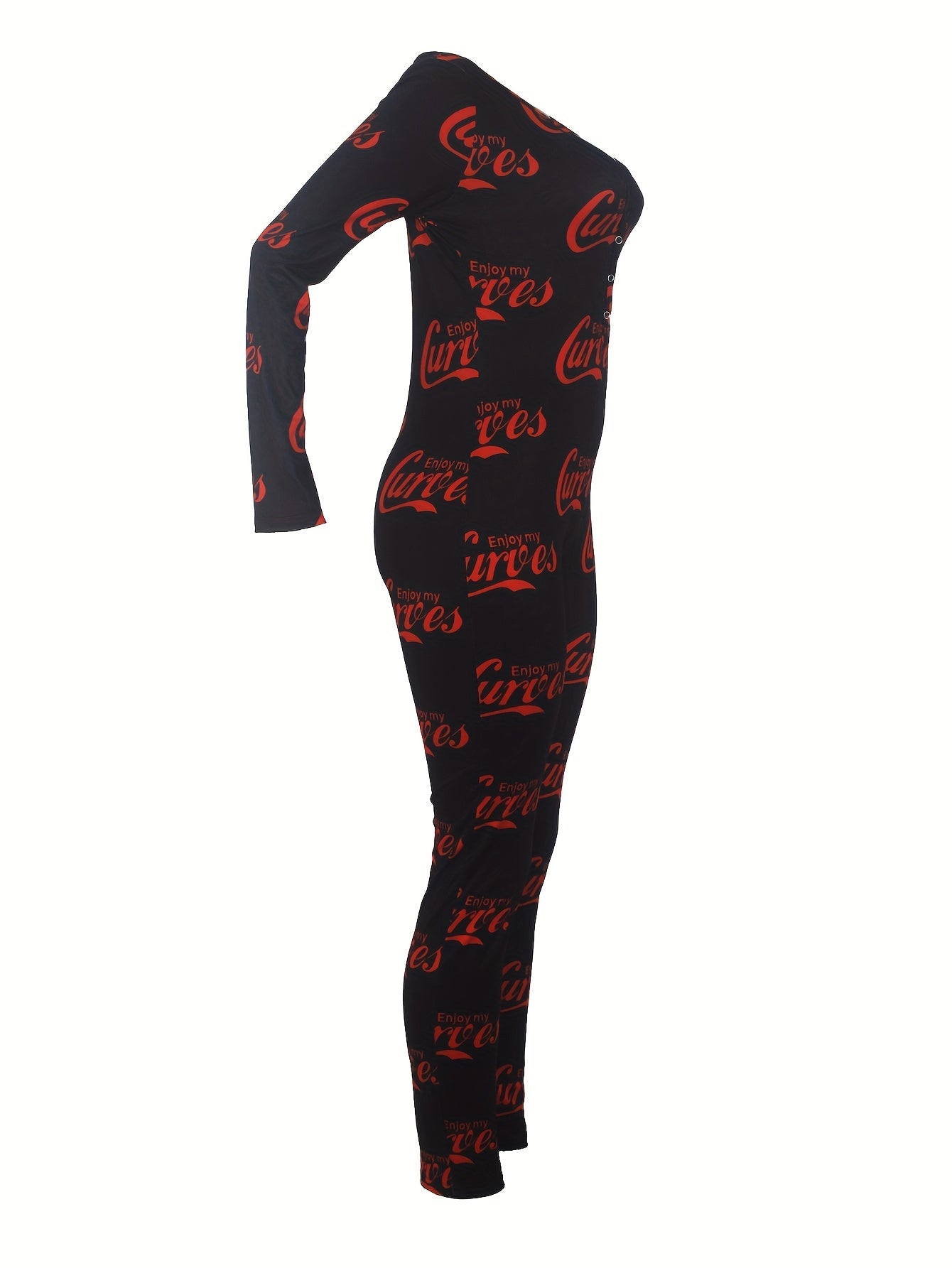 Buttoned V-Neck Lounge Jumpsuit
