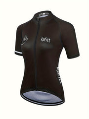 Slimming Zipper Front Cycling T-Shirt Short Sleeve Moisture Wicking Top