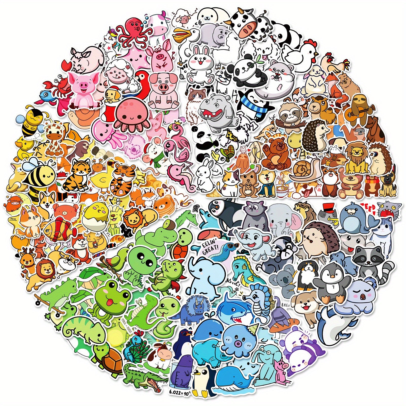 200pcs Animal Stickers Pack Water Bottles Skateboards Notebooks Laptop Stick