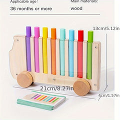 Wooden Matching Bus Toy for Kids 3-6 Years