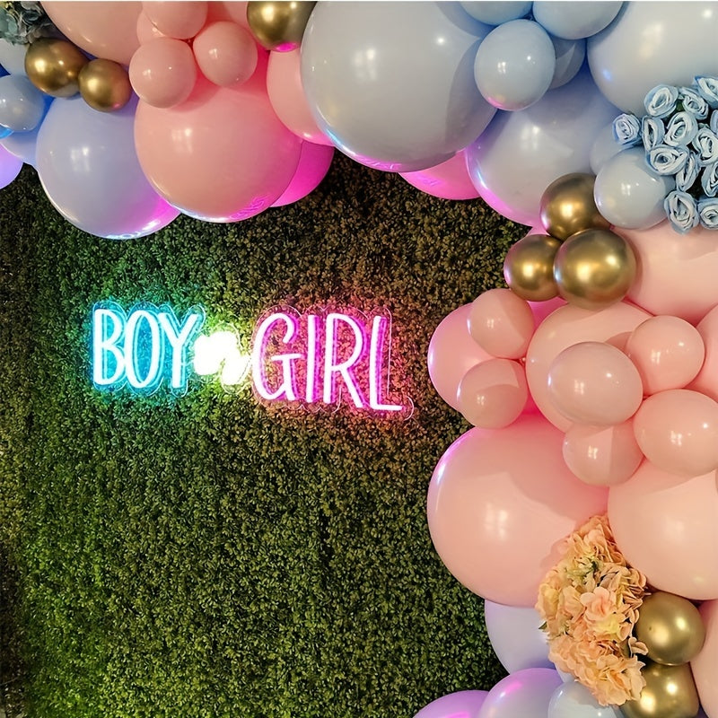 163pcs Macaron Pink Birthday Party Backdrop Baby Shower Wedding Decoration