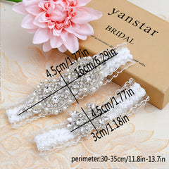 Bridal Sock Strap Rhinestone Applique Wedding Garter