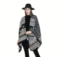 Warm Sunscreen Shawl Casual Open Front Poncho Cape Large Inelastic Cardigan