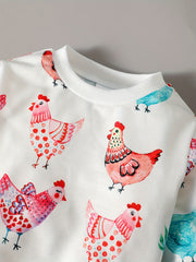 Cartoon Animal Print Kids Sweatshirt Baby Boys Pullover Top