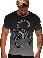 Men's 3D Scorpion Graphic T-shirt Active Stretch Novel Tee