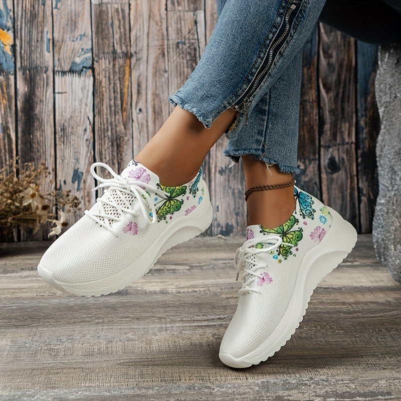 Women's Butterfly Pattern Knit Sock Sneakers