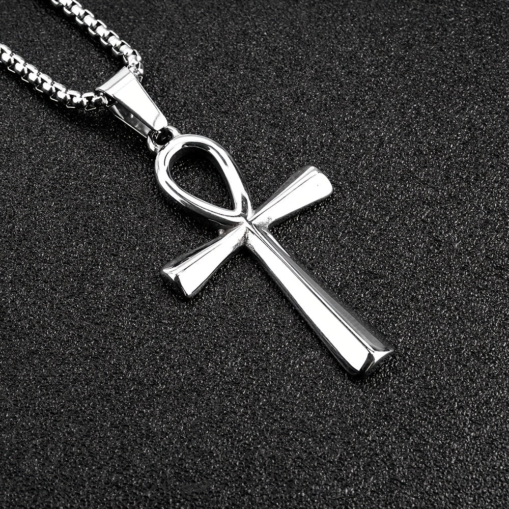 Ancient Egyptian Life Charm Pendant Cross Necklace