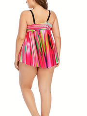 Wrap V Neck Tankini Set Women's Two Piece Swimwear