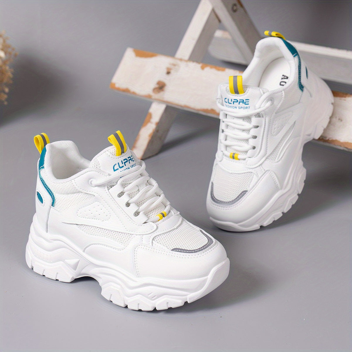 Women's Chunky Sneakers Height Increased Breathable Casual Shoes