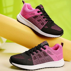 Women's Lace Up Running Shoes Comfort Mesh Sneakers