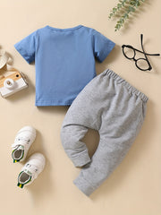 Baby Boys Dad's Little Dude T-shirt & Pants Set
