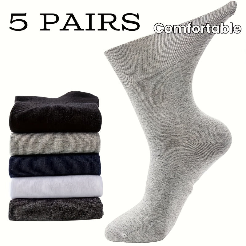 5pcs Diabetic Socks Soft Stretch Polyester & Spandex Blend