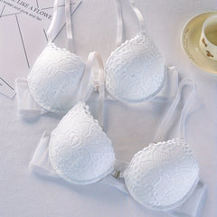 2 Pcs Front Buckle Push Up Bra Comfy & Breathable Women's Lingerie