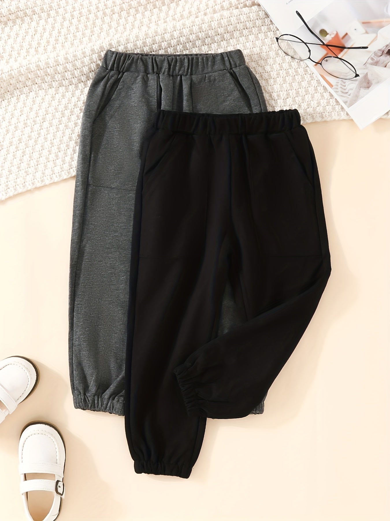 Boys' Casual Solid Sports Trousers