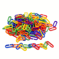 100pcs Rainbow C Clips Hooks Plastic Building Block Toys Hooks Chain
