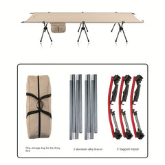 7075 Aluminum Portable Folding Bed 900D Wear-resistant