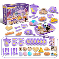 Kids Kitchen Set Food Pastry Serving Toy Afternoon Tea Role Play for Girls