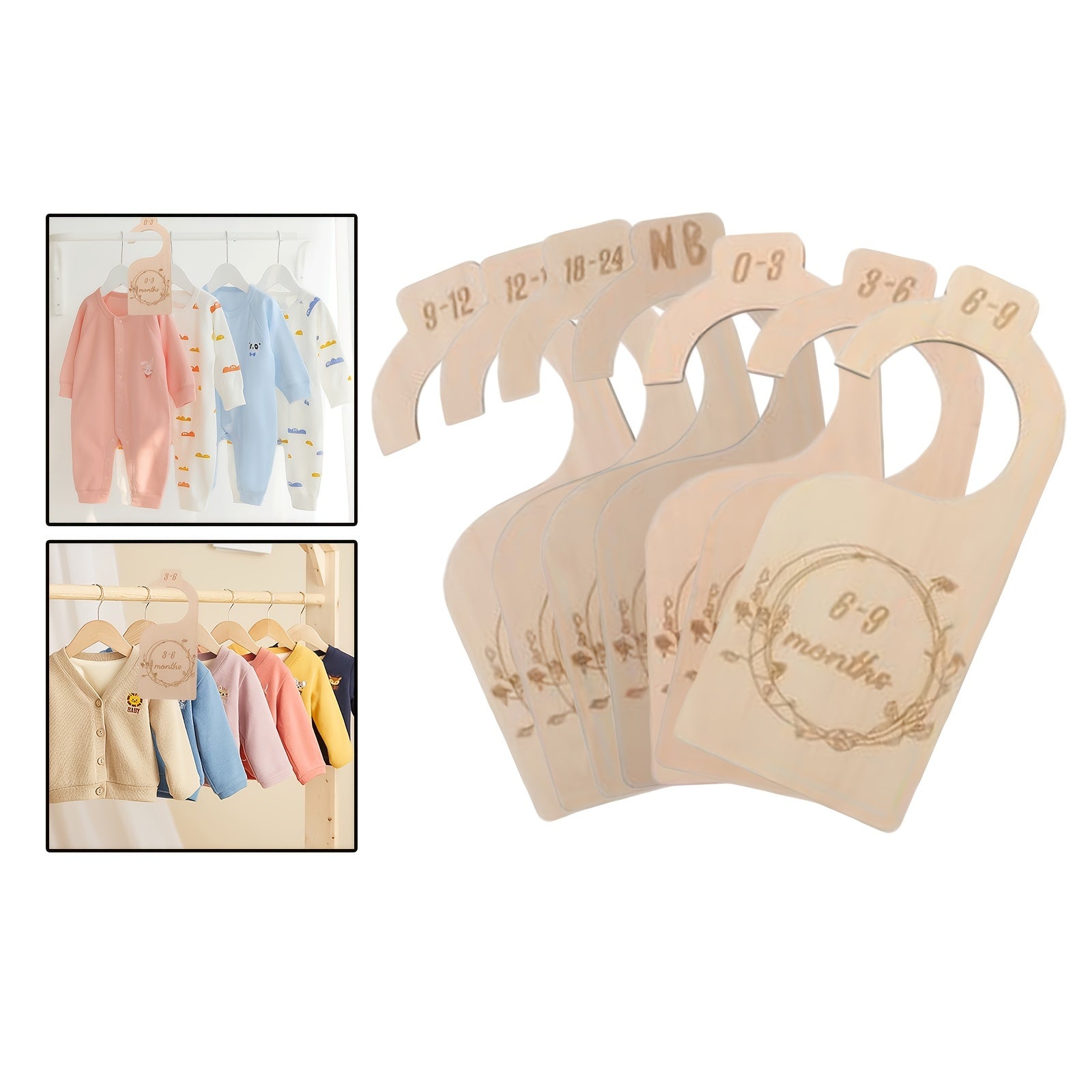 Wooden Baby Closet Size Dividers, 7 Pcs