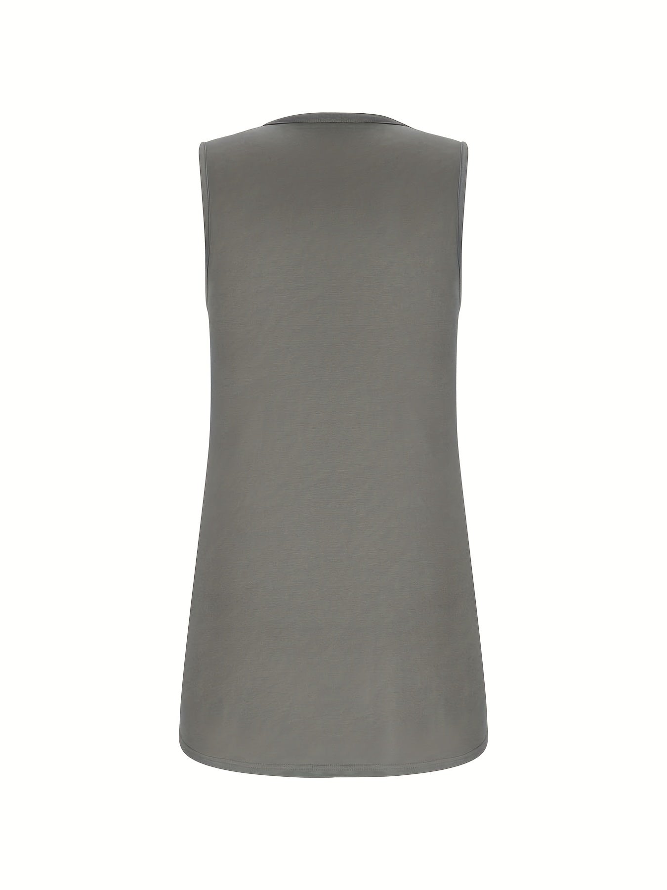 Squared Neck Ruched Tank Top Solid Sleeveless