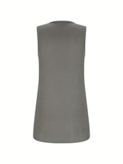 Squared Neck Ruched Tank Top Solid Sleeveless