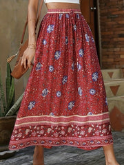 Floral Print Drawstring Waist Skirt for Women