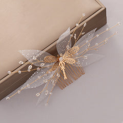 Crystal Dragonfly Hair Comb Pin Band For Women Bride Party Wedding Bridal Hair