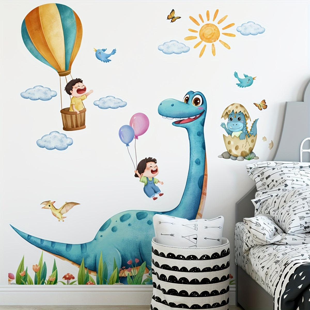 Butterfly Dinosaur Flower Wall Decal Vinyl Mural Art