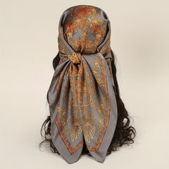 Vintage Court Pattern Bandana Large Square Scarf